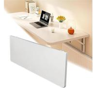 Barra de Desayuno Plegable Madera montada en la Pared Flotante del Ahorro Espacio Tabla Hoja(White,120 * 30cm/47.2 * 11.8in)