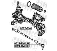 Barra de dirección Eje delantero 0322-RW FEBEST para HONDA CR-V III CR-V V