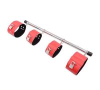 Barra de Dominadas de Metal y Cuero, para Ejercicio en Pareja, Acero Inoxidable (Rojo)