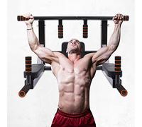 Barra de dominadas para montaje en pared, barra de dominadas multifuncional para gimnasio en interiores en casa, soporte de pie para unisex, soporta hasta 440 libras