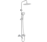 Barra de ducha/bañera monomando redonda cromada ajustable de 90 a 150 cm Jabalón de Valaz