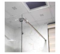 barra de ducha Barra de soporte de acero inoxidable para mampara de ducha, Varilla de soporte fija telescópica sin marco, extensible, para paneles de vidrio de 8-12 mm(Flat head single,600-800mm)