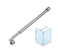barra de ducha Barra de soporte para puerta de ducha sin marco, Barra estabilizadora telescópica extensible para vidrio, Herrajes de soporte ajustables multiángulo(Flat head single,800-1000mm)