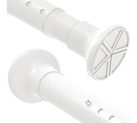 Barra de ducha extensible sin taladro, barra de tensión para ropa, barra telescópica para cortina de ducha, cocina, armario (blanco, 90 cm-140 cm)