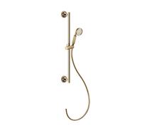 Barra de ducha Gessi Venti20 con soporte acodado, con soporte de ducha orientable, montaje en pared, 1 chorro, conexión 1/2, 65143735, Color: Bronce cálido PVD