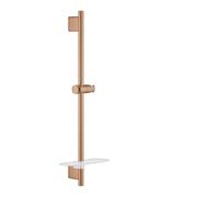Barra de Ducha GROHE SmartActive 60 cm, Bronce, 26602DL0 | Barra de 600 mm con soporte deslizable, montaje FastFixation Plus, repisa EasyReach y acabado PVD resistente.