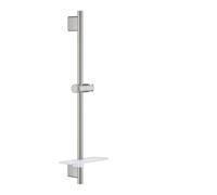 Barra de Ducha GROHE SmartActive 60 cm, Supersteel, 26602DC0 | Barra de 600 mm con soporte deslizable, montaje FastFixation Plus, repisa EasyReach y acabado PVD resistente.