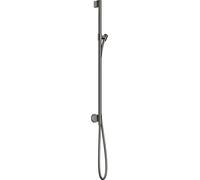 Barra de ducha hansgrohe AXOR One con conexión a la pared, mangueras de ducha 1,60m, 48792330, Color: Cromo negro pulido