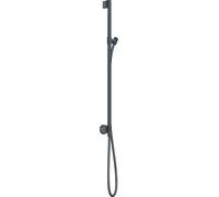 Barra de ducha hansgrohe AXOR One con conexión a la pared, mangueras de ducha 1,60m, 48792340, Color: Cromo negro cepillado