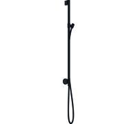 Barra de ducha hansgrohe AXOR One con conexión a la pared, mangueras de ducha 1,60m, 48792670, Color: Negro Mate