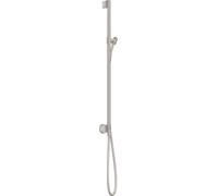 Barra de ducha hansgrohe AXOR One con conexión a la pared, mangueras de ducha 1,60m, 48792800, Color: Óptica de acero inoxidable