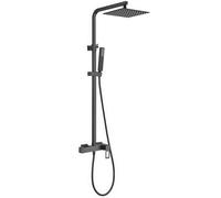 barra de ducha monomando cuadrada con maneta hueca negro mate rociador 20 25 30 cm barra extensible 80 120 cm Cabrera de Valaz