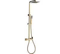 Barra de ducha monomando cuadrada dorado cepillado 80 a 120 cm rociador 20 25 30 cm Segura de Valaz