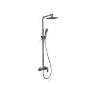 Barra de Ducha Monomando Pisa de Imex: Diseño Cuadrado, Acero Inoxidable S304 y Acabado Negro Metalizado Gun Metal para el Baño Contemporáneo - Negro / Latón / Imex