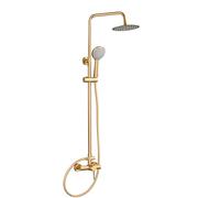 Barra de ducha monomando redonda ajustable hasta 120 cm, acabado oro mate con protección PVD Ebro de Valaz