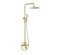 barra de ducha monomando redonda ajustable hasta 120cm oro mate con proteccion PVD Ebro de Valaz