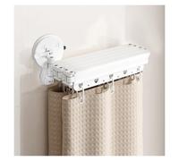 Barra de ducha plegable ajustable sin taladro, barra de esquina retráctil montada en la pared para baño, hotel, dormitorio, divi, incluye juego de ducha de 2 pliegues de albaricoque