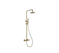 IMEX Conjunto de ducha termostático BTN047/OC Nápoles – Acero inoxidable, oro cepillado