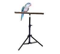 Barra de entrenamiento para pájaros: soporte plegable, soporte de altura ajustable de 15,74 a 29,52 pulgadas, estación de ejercicios con plumas, soporte estable para acompañante de pajareras, balcón
