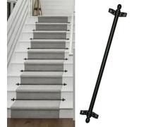 Barra de escalera de latón para alfombras con kit completo, 1 paquete incluye 2 soportes de extremo, 2 tapas decorativas y 4 tornillos de montaje, soporte para alfombras(30inch/76cm)