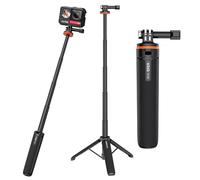 Barra de extensión ajustable para selfie compatible con DJI Osmo Pocket 3/Action 4, trípode de poste de extensión de cardán compatible con Insta360 GO3/X3/ONE X2 Soporte de montaje de soporte de