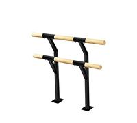 Barra de extensión de Doble Barra, Barra de Ballet con Estructura de Metal Negro, Adecuada para niños y Adultos, Barra de Ballet de Madera para Gimnasio en Estudios de Baile de Interior (150