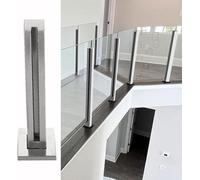 Barra de fijación de la valla de vidrio Poste de protección de barandilla de vidrio, poste de barandilla de plataforma de cubierta cuadrada for paneles de vidrio, plástico y madera(End Post,105cm/41.3