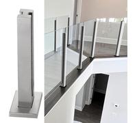 Barra de fijación de la valla de vidrio Poste de protección de barandilla de vidrio, poste de barandilla de plataforma de cubierta cuadrada for paneles de vidrio, plástico y madera(Middle Post,85cm/33