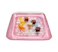 Barra De Hielo Hinchable Gran Bandeja Flotante Cuadrada Portátil Con Tapón