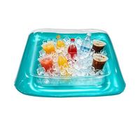 Barra De Hielo Hinchable Gran Bandeja Flotante Cuadrada Portátil Con Tapón