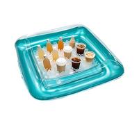 Barra De Hielo Hinchable | Gran Bandeja Flotante Cuadrada Portátil con Tapón De Drenaje - Hinchable para,para Piscina Jardín Patio Verano Cerveza Bebidas Aperitivos Playa