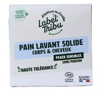 Barra de jabón corporal y capilar sin perfume Label Tribu 110 g