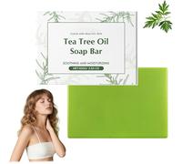 Barra de jabón de aceite de árbol de té, 100 g, jabón facial hidratante para hombres, mujeres, control de olores, limpiador natural, jabón orgánico, sin perfume, para viajes, gimnasio, purificante (1