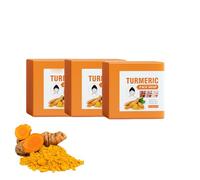 Barra de jabón de cúrcuma para rostro y cuerpo - Iluminador y limpieza con Cúrcuma natural, ayuda a desvanecer cicatrices y manchas, apunta a la hiperpigmentación, calma la piel - Evens Tone (3PCS)