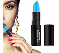 Barra de labios, barra de labios mate, resistente al agua, larga duración, de de terciopelo, taza antiadherente, no se decolora, de hidratante portátil, brillo, azul cielo