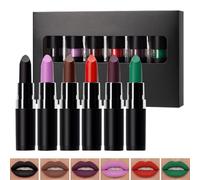 Barra de Labios de Maquillaje para Halloween - Kit De Color Labial Negro Oscuro Maquillaje | Set Duradero Para Carnaval Fiesta De Disfraces Festival Musical