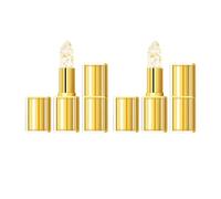 Barra de labios que cambia de temperatura, duración de 24 horas, bálsamo de labios dorado transparente, resistente al agua, de larga duración, bálsamo de labios que cambia de color, 2 unidades