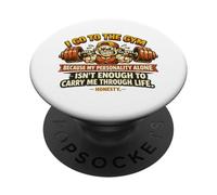 Barra de Levantamiento de Pesas irónico con Personalidad de Gimnasio PopSockets PopGrip Adhesivo