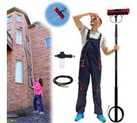 Barra de limpieza de ventanas Teles de 3,6 a 10,8 m con dispensador de jabón y cepillo de 55 cm, perfecto para paneles solares, patios, techos y kit de mantenimiento eficiente del sistema fotovoltaico