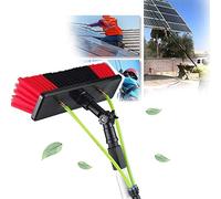 Barra de limpieza extensible para ventanas con cepillo de alimentación de manguera para limpieza exterior, ligero y longitud ajustable