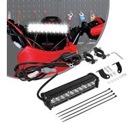 Barra de luz LED de Doble Fila de 8 Pulgadas, 10-30 V, luz LED Impermeable con Kit de arnés de cableado Universal para Manillar de 7/8" YZ125 YZ250F WR250F KLX110 CRF110F Dirt Pit Bike Moto ATV