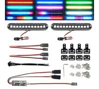 Barra de luz LED RC, lámpara de techo, kit de luz trasera, luz de parachoques compatible con Traxxas RC Car Truck Crawler Tamiya Losi HPI Rustler Axial Police Lights (100 mm 2 barras)