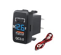 Barra de luz LED verde/azul con interruptor de doble pulsador de 12 V y cable compatible con Toyota Bus, 4Runner, Hilux, RAV4 y Prado. Interruptor Basculante Botonera Elevalunas(USB-Blue)