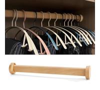 Barra de madera resistente con soportes, barra de armario resistente para colgar de forma segura, perfecta para la nización del armario y la división de habitaciones
