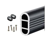 Barra de metal ajustable para armario, barra colgante resistente con soportes de soporte final para organización de armario y lavandería, 45-115 cm
