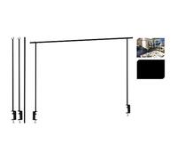 Barra de metal decorativa extensible de mesa 135/250 cm negro