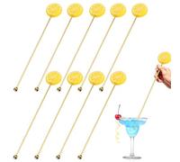 Barra de mezcla de metal - 10 piezas de cóctel reutilizables Swizzle Stizzle, barras de bebida de acero inoxidable | Elegante mezclador de zumo de limón café para bar, manic