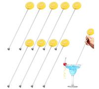 Barra de mezcla de metal - 10 piezas de cóctel reutilizables Swizzle Stizzle, barras de bebida de acero inoxidable | Elegante mezclador de zumo de limón café para bar, manic