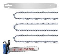 Barra de motosierra de 18 pulgadas y cadena M72 Combo para Husqvarna, paso de 0.325 pulgadas, calibre .50 pulgadas, 72 eslabones de transmisión, cadenas de repuesto para Husqvarna 435, 440, 545, 345,