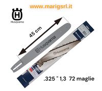 Barra de motosierra HUSQVARNA 45 cm .325 espesor 1,3 72 mallas originales